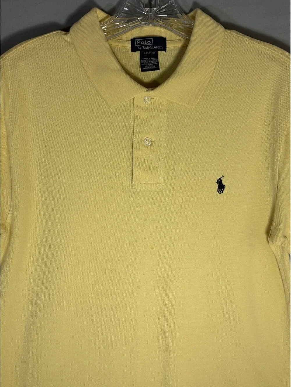 Polo Ralph Lauren Youth L 14-16 Yellow Pique Cotton Polo Shirt Pony Logo